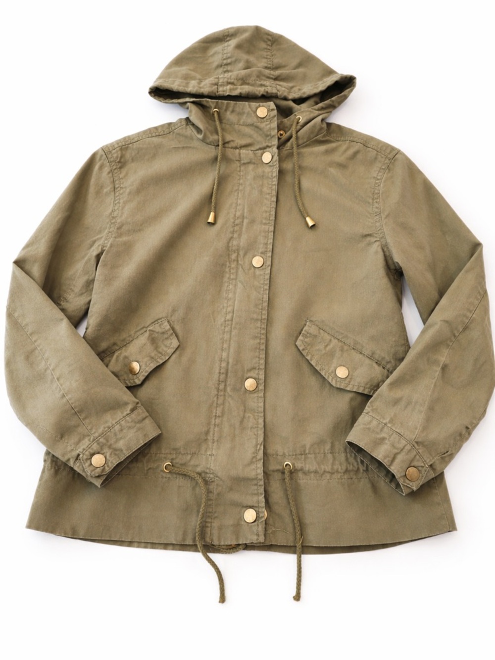 belladonna  Olive Green Hooded Utility Jacket